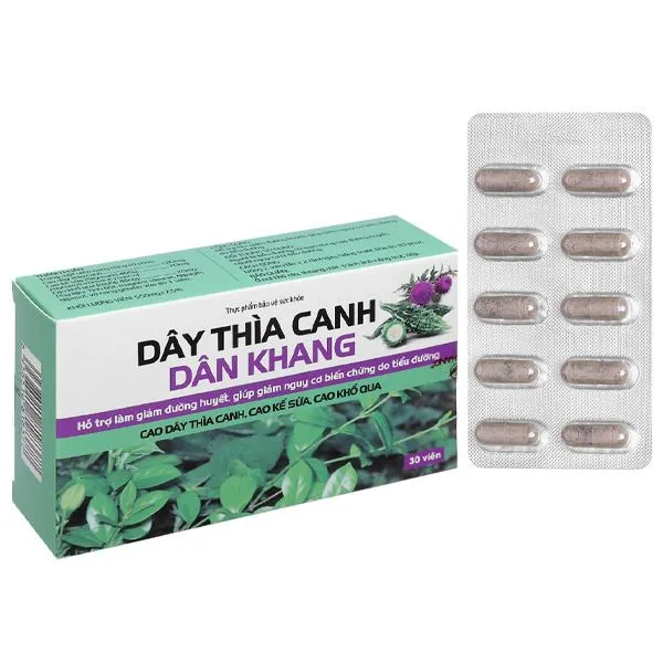 Dây Thìa Canh Dân Khang hỗ trợ làm giảm đường huyết hộp 30 viên