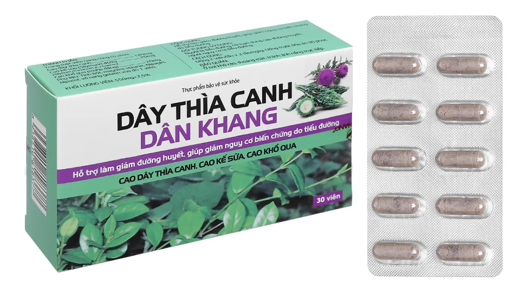 Dây Thìa Canh Dân Khang hỗ trợ làm giảm đường huyết hộp 30 viên 2