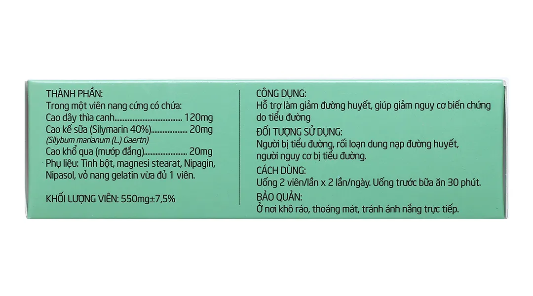 Dây Thìa Canh Dân Khang hỗ trợ làm giảm đường huyết hộp 30 viên 5