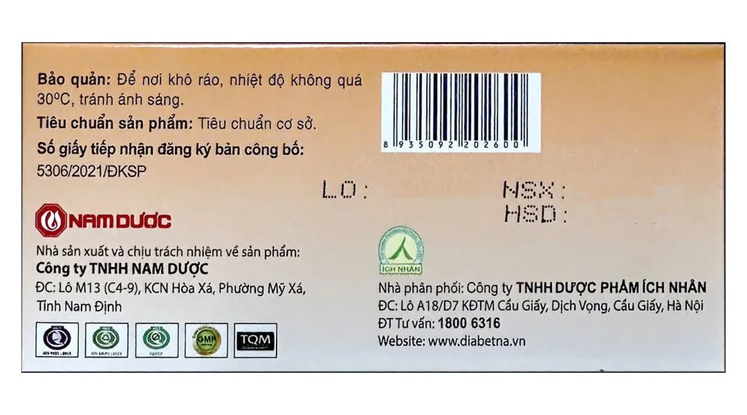 Diabetna hộp 40 viên 5