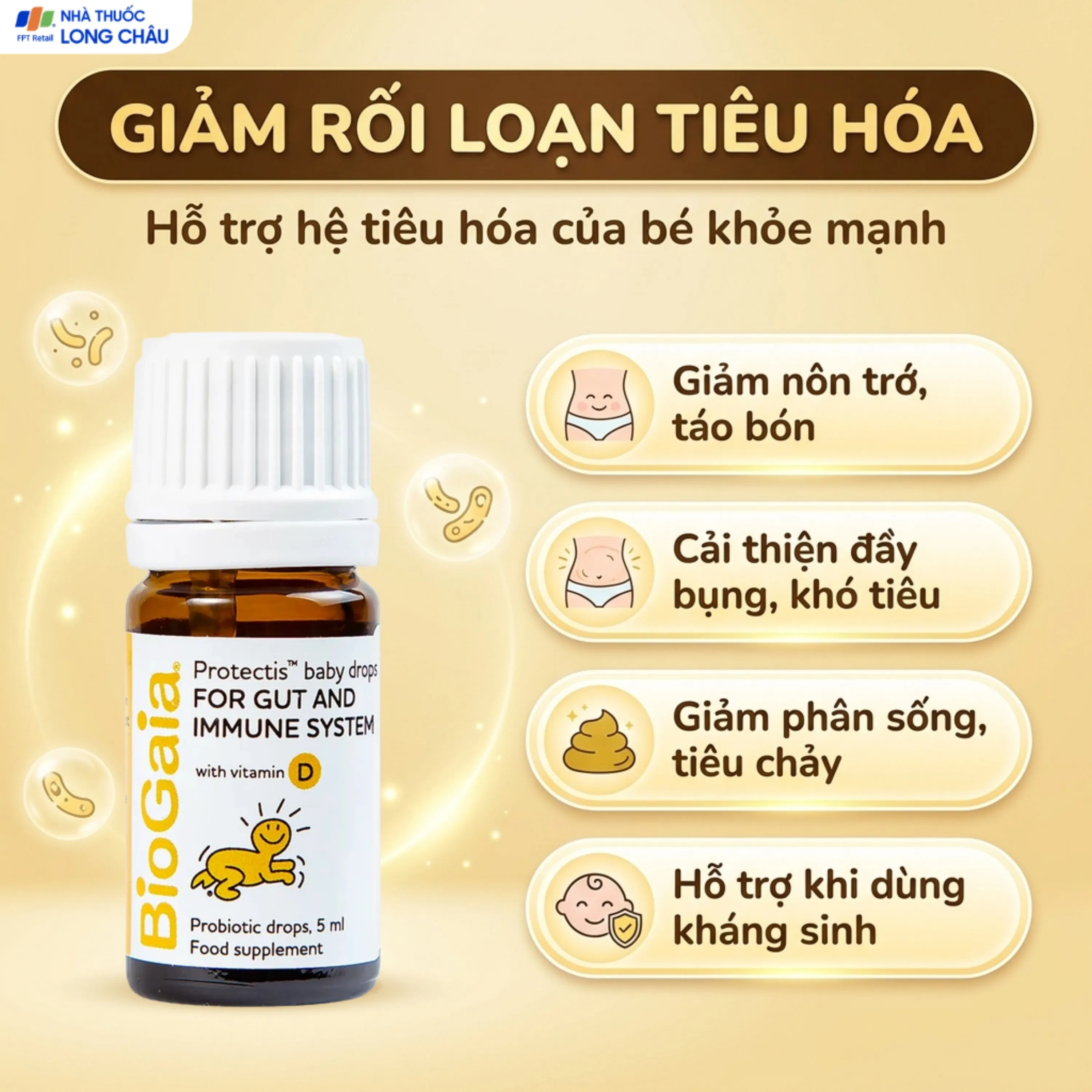 DUNG DỊCH BỔ SUNG LỢI KHUẨN VÀ VITAMIN D3 BIOGAIA PROTECTIS BABY DROPS WITH VITAMIN D3 5ML 3