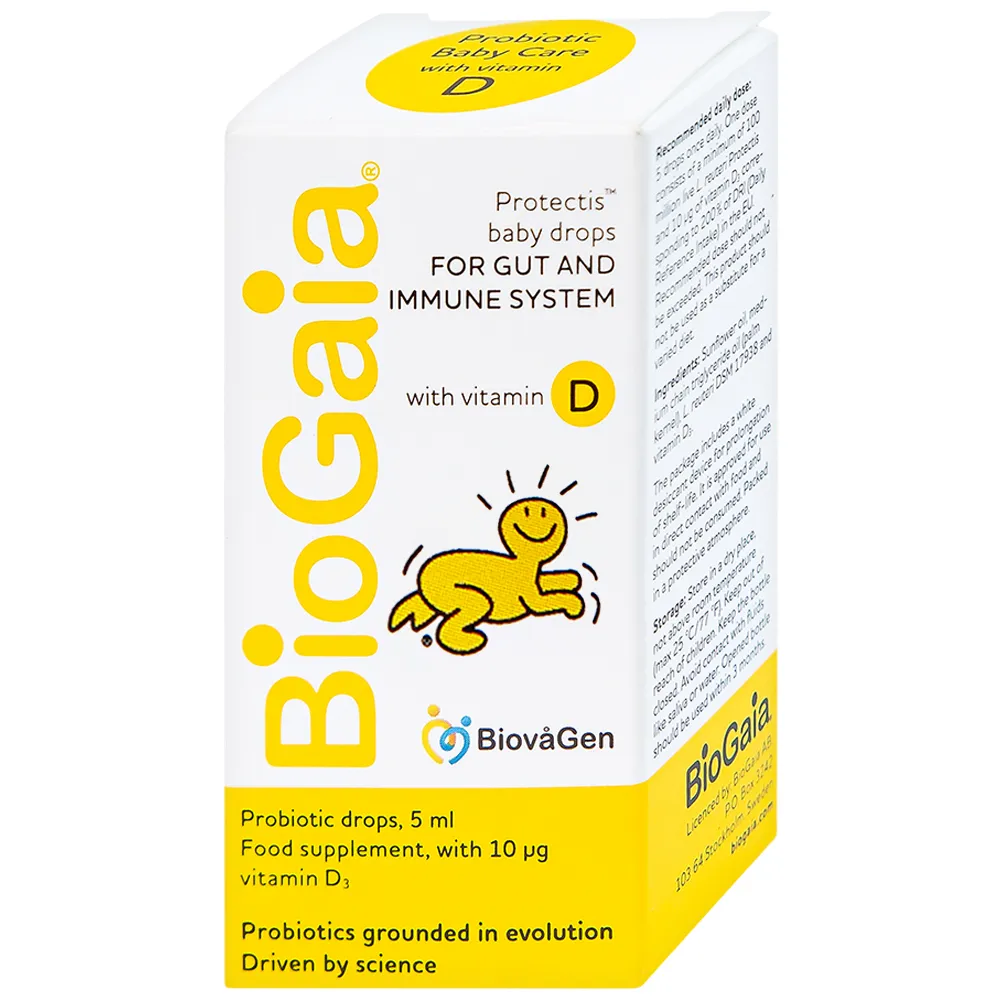 DUNG DỊCH BỔ SUNG LỢI KHUẨN VÀ VITAMIN D3 BIOGAIA PROTECTIS BABY DROPS WITH VITAMIN D3 5ML 8