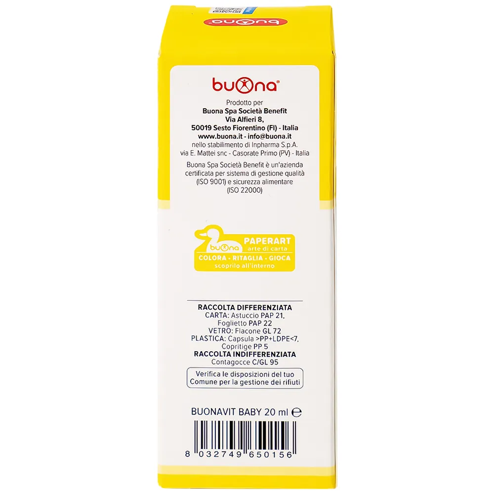 DUNG DỊCH BỔ SUNG VITAMIN CHO TRẺ BUONA BOUNAVIT BABY 20ML 3