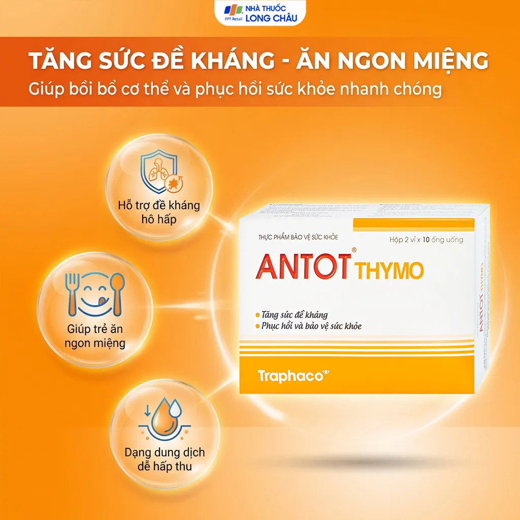 DUNG DỊCH GIÚP ĂN NGON MIỆNG ANTOT THYMO TRAPHACO 2X10 ỐNG 10ML 2