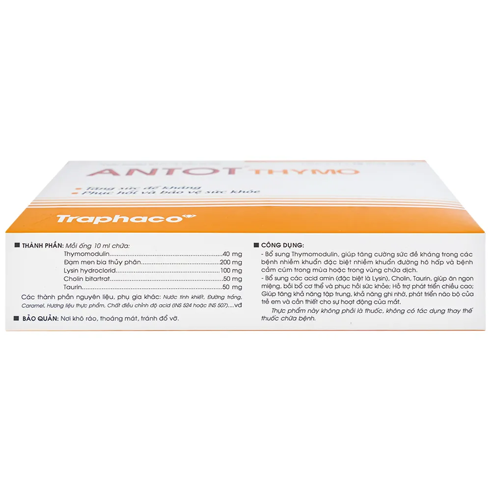 DUNG DỊCH GIÚP ĂN NGON MIỆNG ANTOT THYMO TRAPHACO 2X10 ỐNG 10ML 9