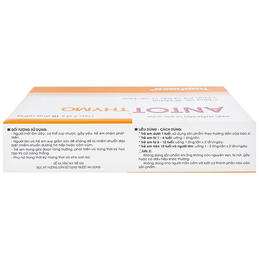 DUNG DỊCH GIÚP ĂN NGON MIỆNG ANTOT THYMO TRAPHACO 2X10 ỐNG 10ML 10