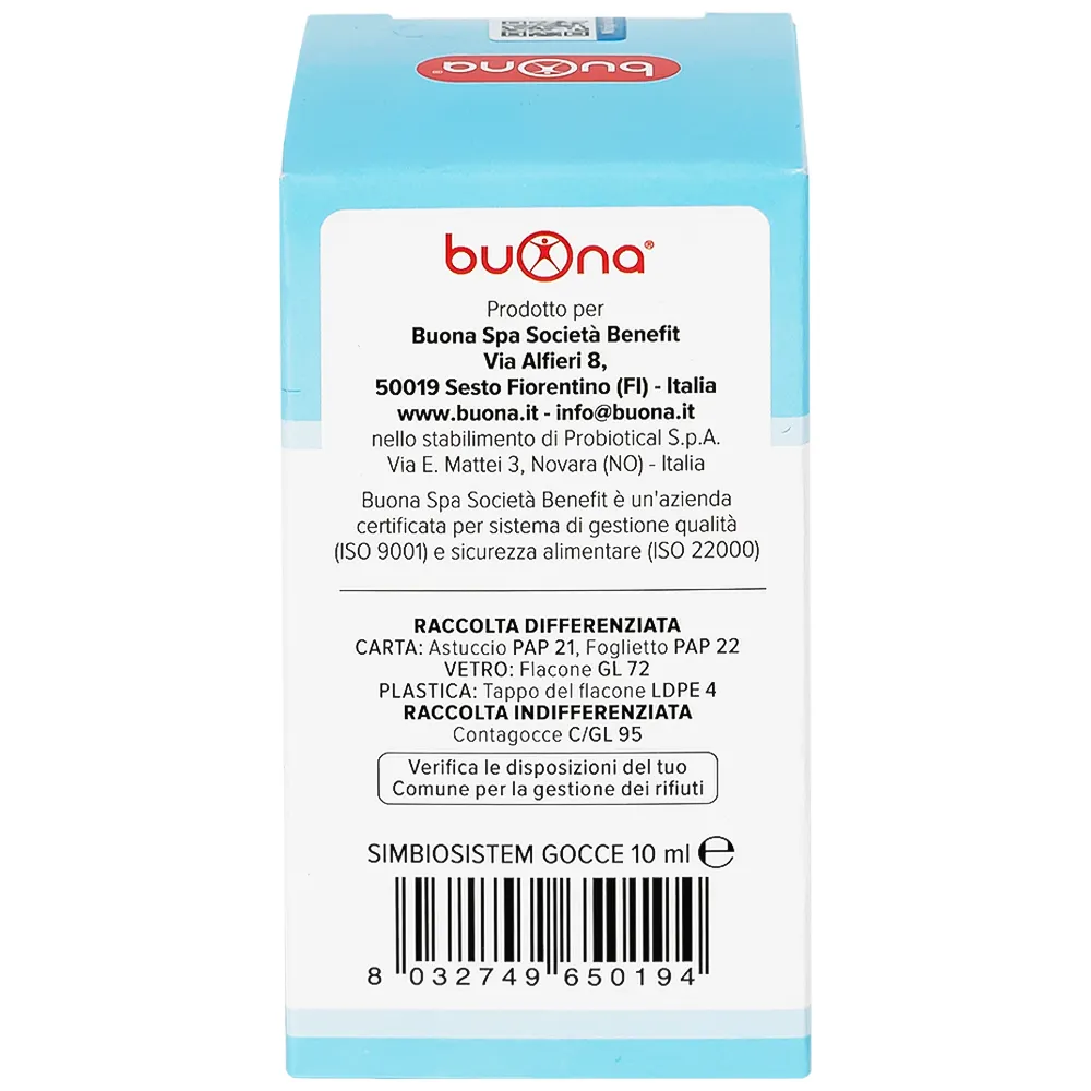 DUNG DỊCH GIÚP BỔ SUNG LỢI KHUẨN BUONA SIMBIOSISTEM GOCCE 10ML 5