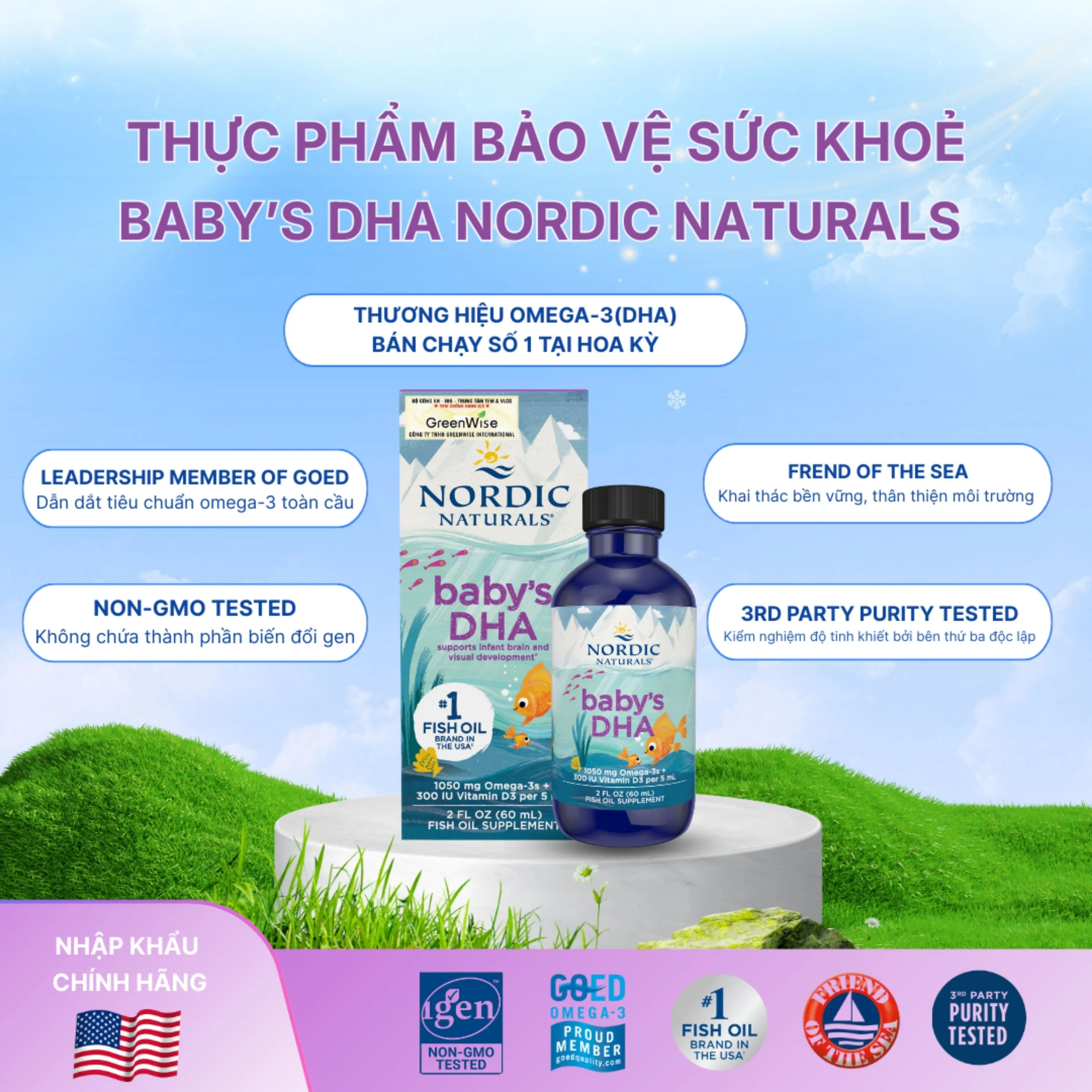 DUNG DỊCH HỖ TRỢ CẢI THIỆN THỊ LỰC CHO TRẺ NORDIC NATURALS BABY'S DHA 60ML 2