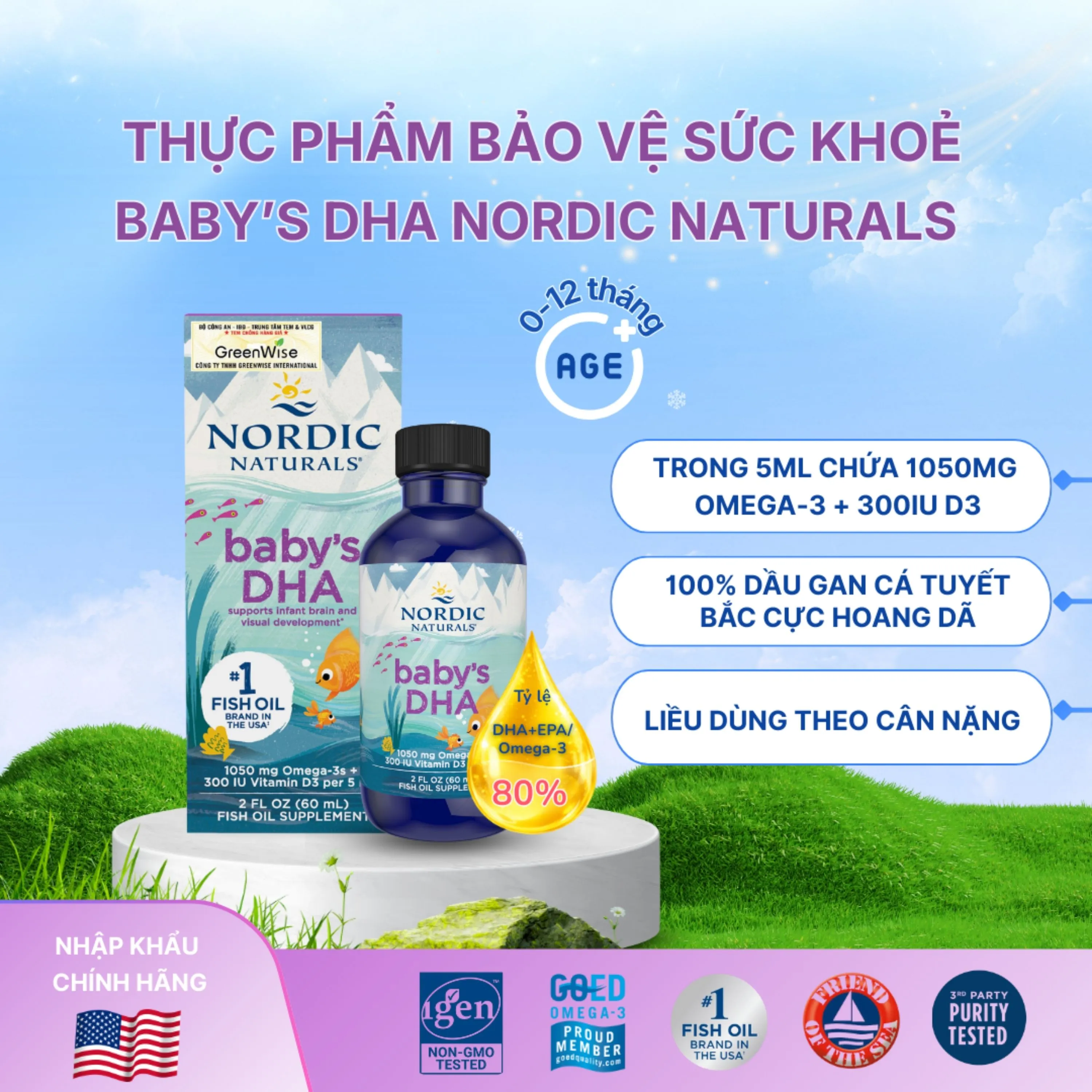 DUNG DỊCH HỖ TRỢ CẢI THIỆN THỊ LỰC CHO TRẺ NORDIC NATURALS BABY'S DHA 60ML 3