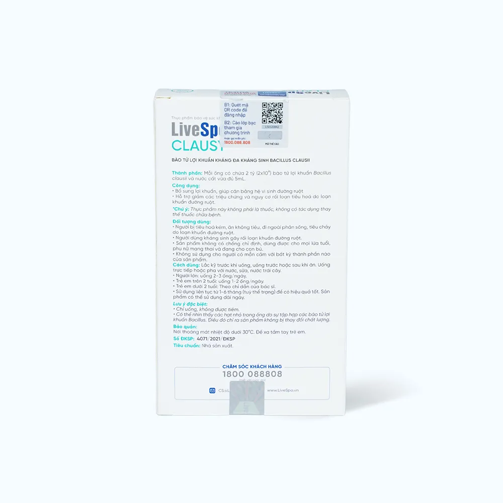 Dung dịch LiveSpo Clausy (Hộp 20 ống) giúp cân bằng hệ vi sinh đường ruột 5