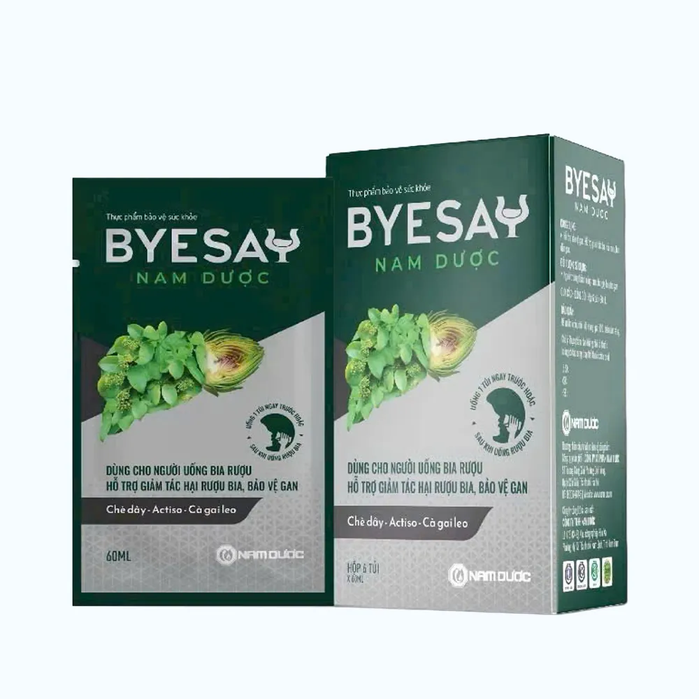 Dung dịch Nam dược Bye Say (hộp 6 túi) hỗ trơ giải rượu, giải độc gan