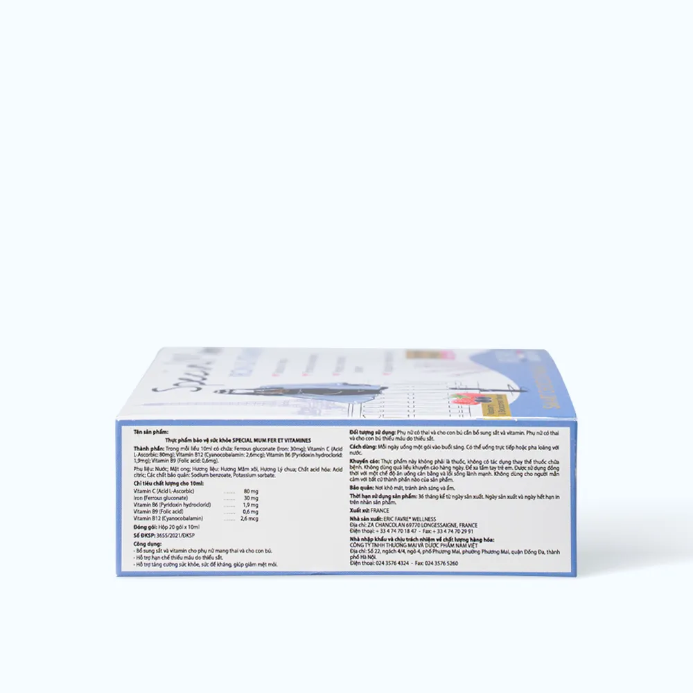 Dung dịch Special Mum Eric Favre (Hộp 20 gói) giúp bổ sung sắt cho mẹ bầu 3