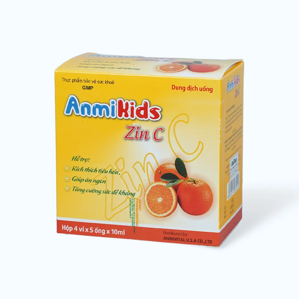 Dung dịch uống AnmiKids Zin C (Hộp 20 ống) giúp bổ sung vitamin C và kẽm 2