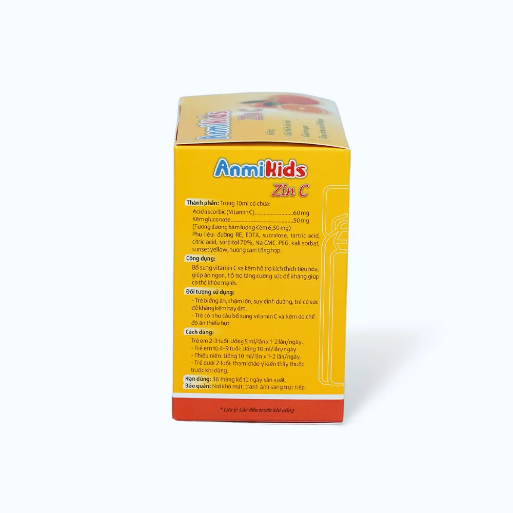 Dung dịch uống AnmiKids Zin C (Hộp 20 ống) giúp bổ sung vitamin C và kẽm 4