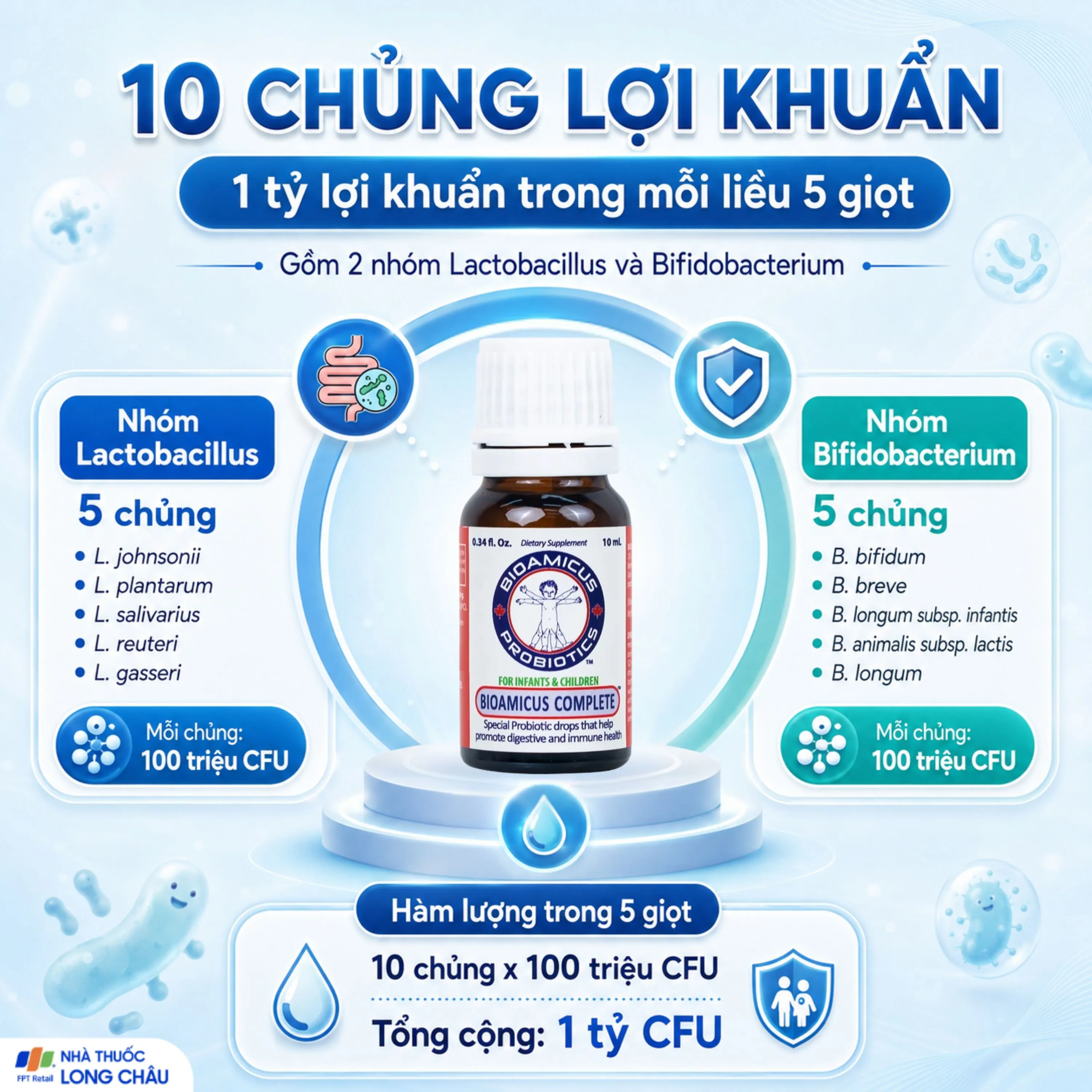 DUNG DỊCH UỐNG GIÚP BỔ SUNG 10 CHỦNG LỢI KHUẨN BIOAMICUS COMPLETE 10ML 3