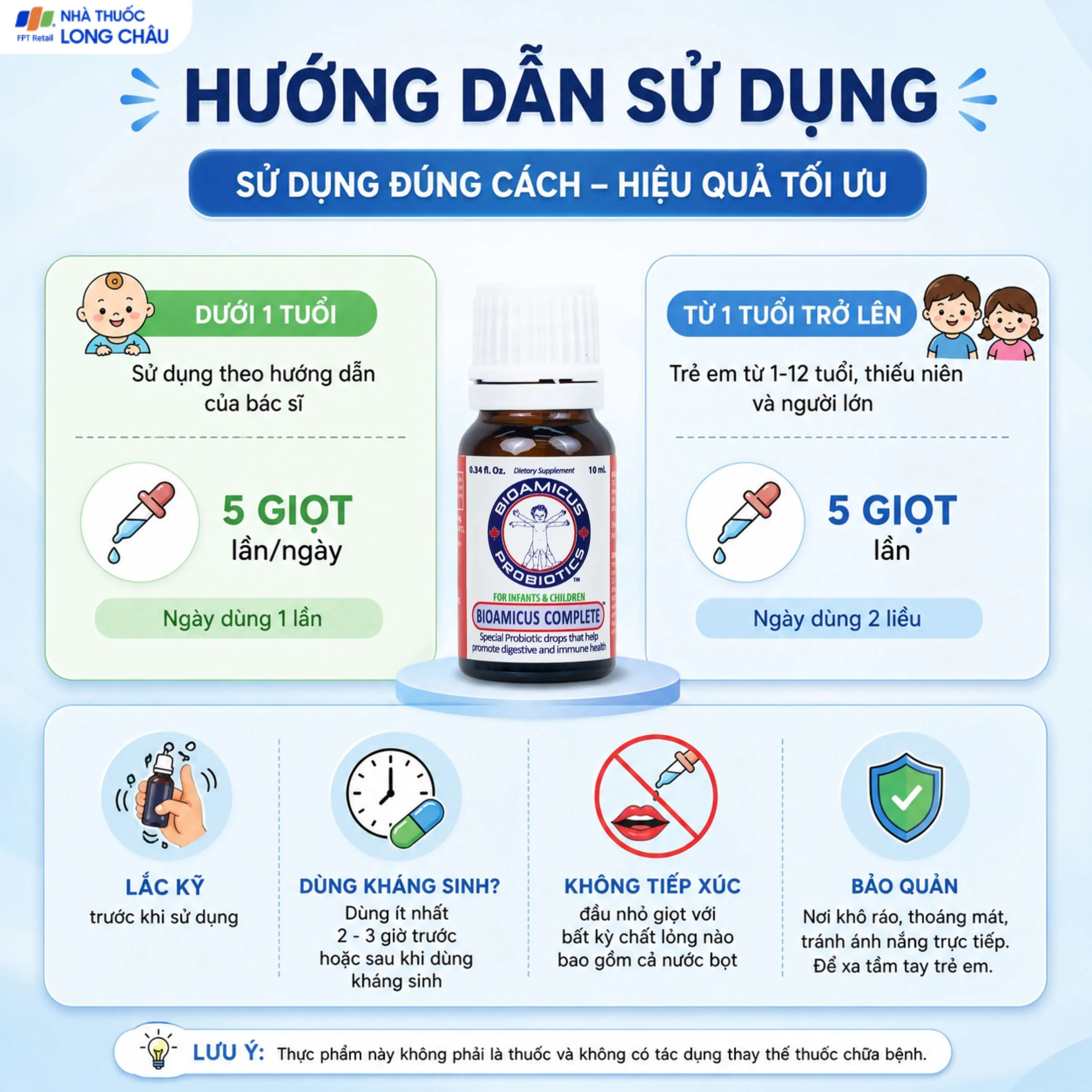 DUNG DỊCH UỐNG GIÚP BỔ SUNG 10 CHỦNG LỢI KHUẨN BIOAMICUS COMPLETE 10ML 5