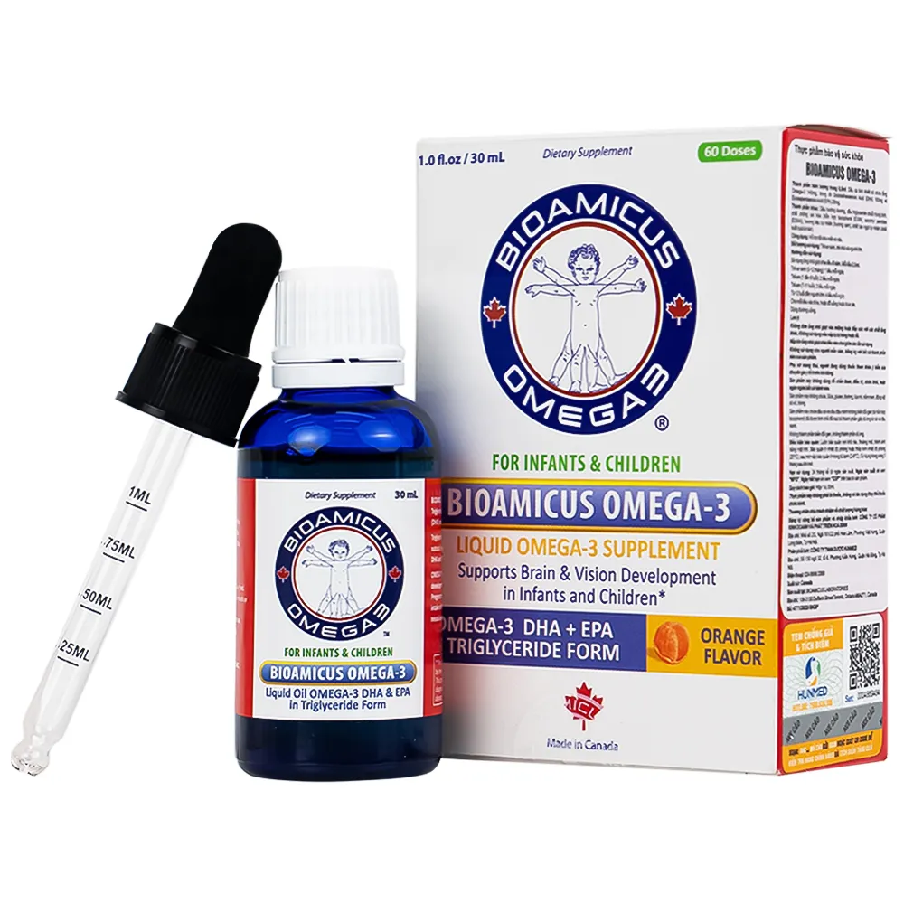 DUNG DỊCH UỐNG HỖ TRỢ BỔ NÃO BIOAMICUS OMEGA-3 30ML