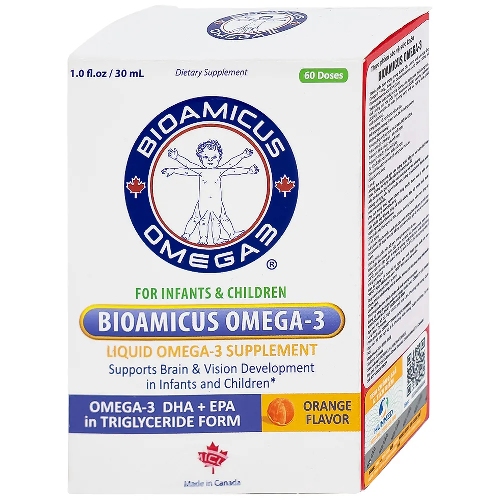DUNG DỊCH UỐNG HỖ TRỢ BỔ NÃO BIOAMICUS OMEGA-3 30ML 6