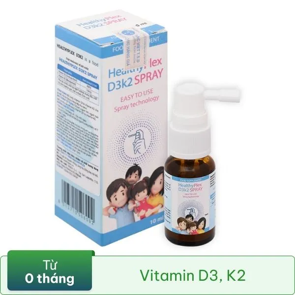 Dung dịch xịt Healthyplex D3K2 Spray chai 10ml