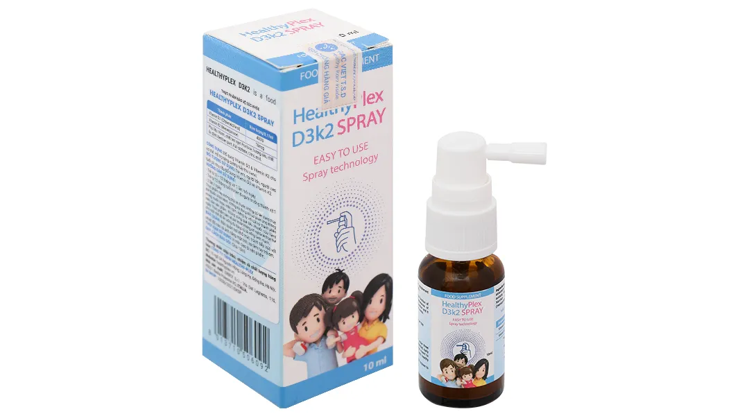 Dung dịch xịt Healthyplex D3K2 Spray chai 10ml 2