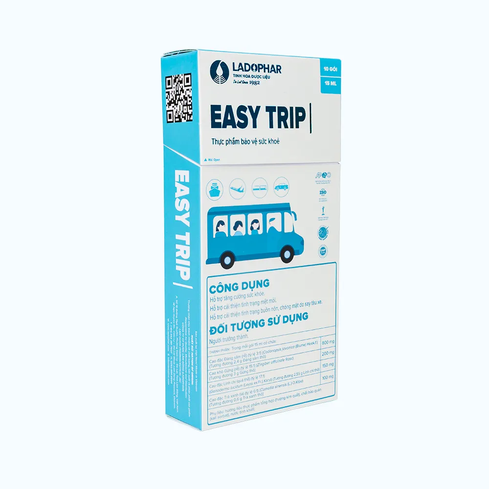 Easy Trip cải thiện buồn nôn, chóng mặt do say tàu xe (Hộp 10 gói x 15 ml) 5