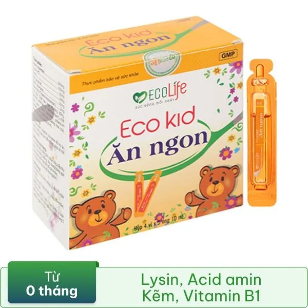 Ecolife Eco Kid Ăn Ngon hỗ trợ ăn ngon, nâng cao sức đề kháng hộp 20 ống x 10ml