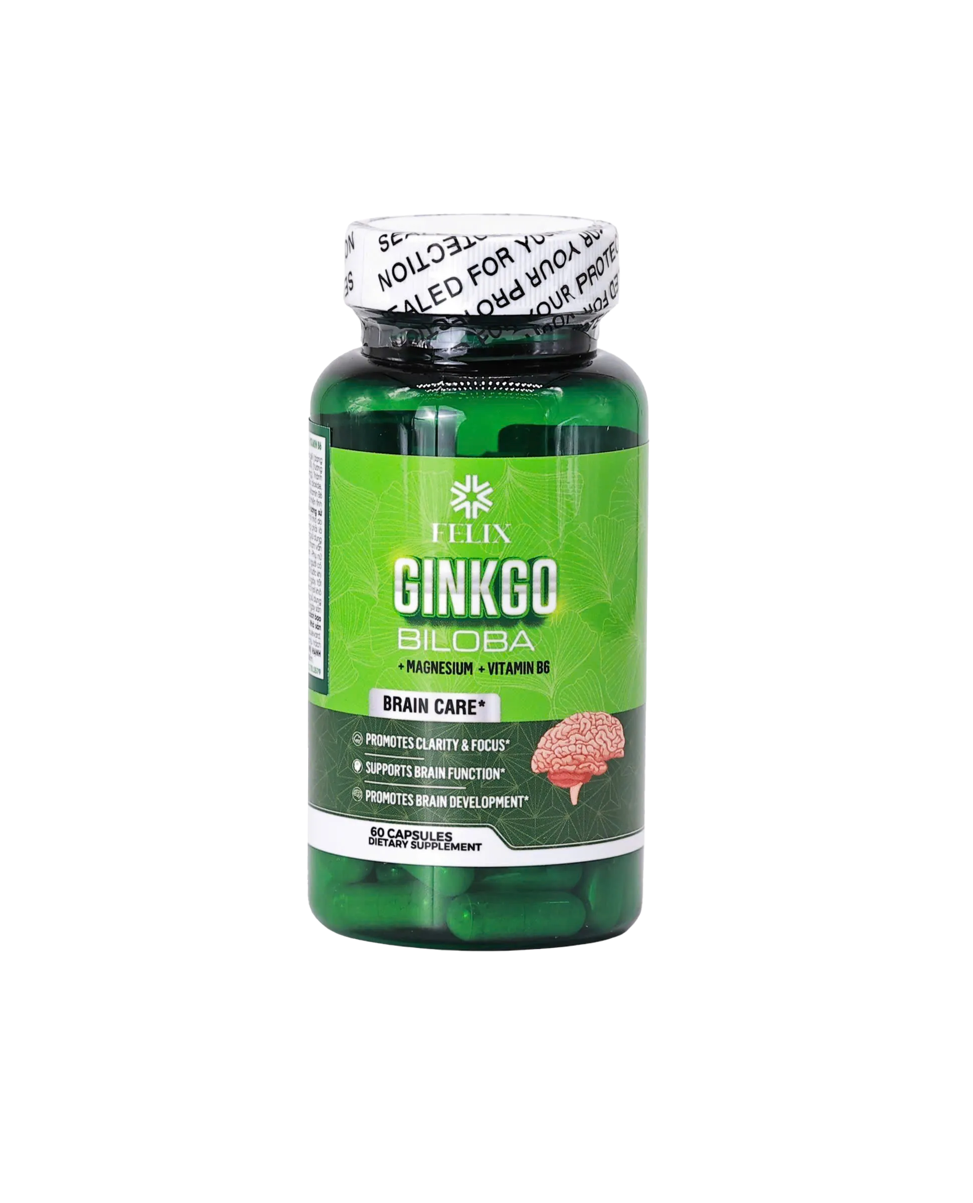 Felix Ginkgo Biloba, Mg, B6 hỗ trợ tăng cường tuần hoàn não (Hộp 60 viên) 2
