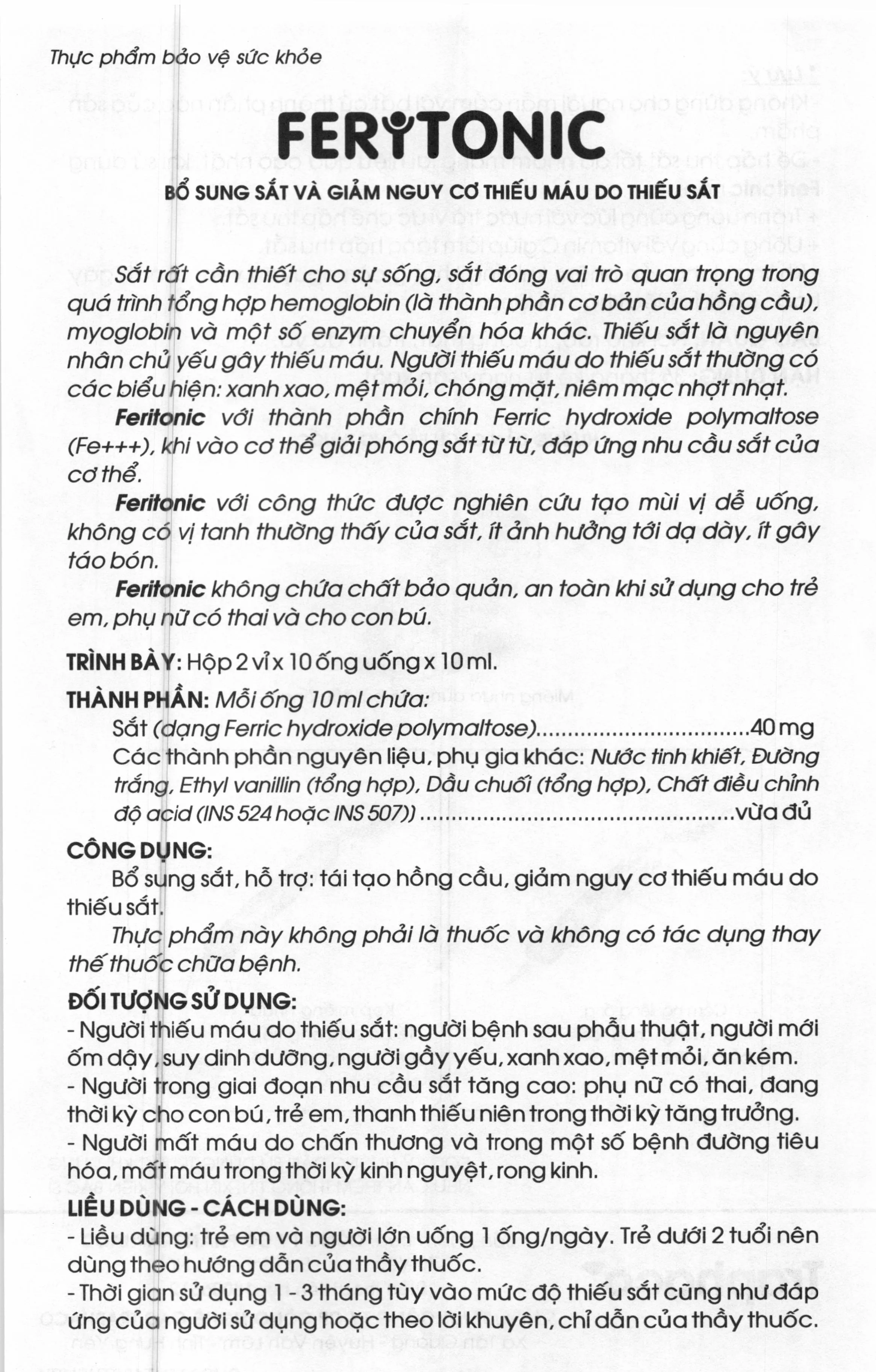 Feritonic hộp 20 ống x 10ml 8