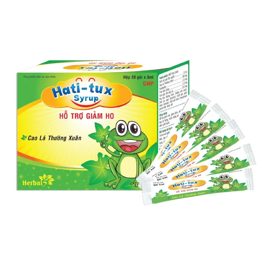 Gói uống hỗ trợ giảm ho Hati Tux Syrup - Hộp 20 gói