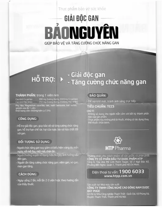 Giải Độc Gan Bảo Nguyên hộp 60 viên 7