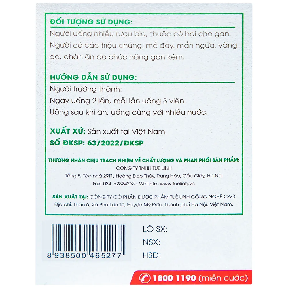 GIẢI ĐỘC GAN TUỆ LINH 60V 11