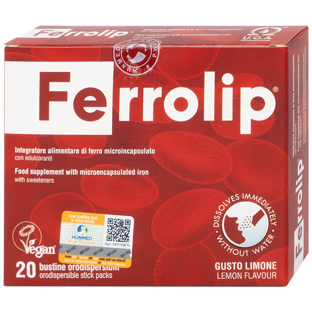 GIÚP BỔ SUNG SẮT FERROLIP UGA 20 GÓI