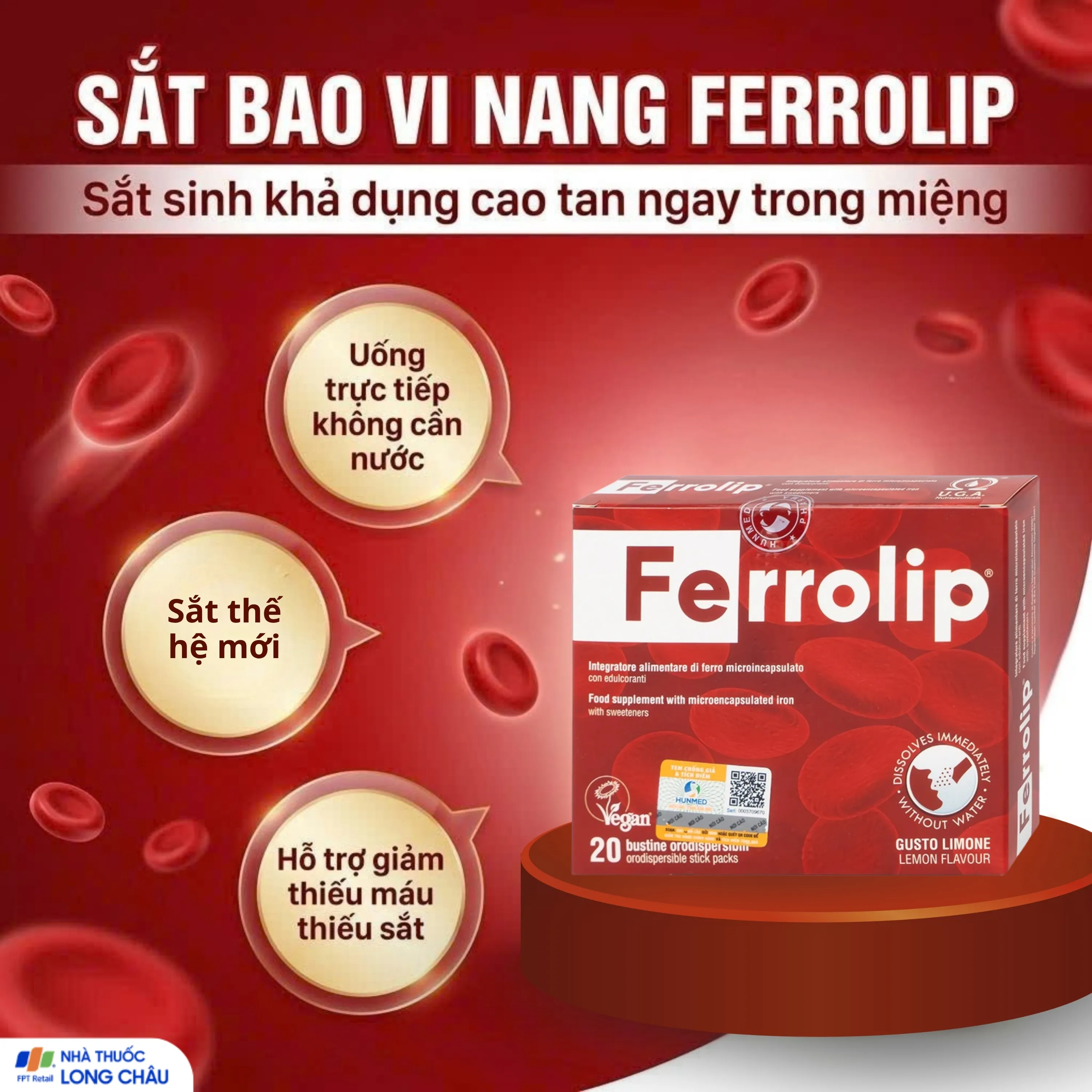 GIÚP BỔ SUNG SẮT FERROLIP UGA 20 GÓI 2