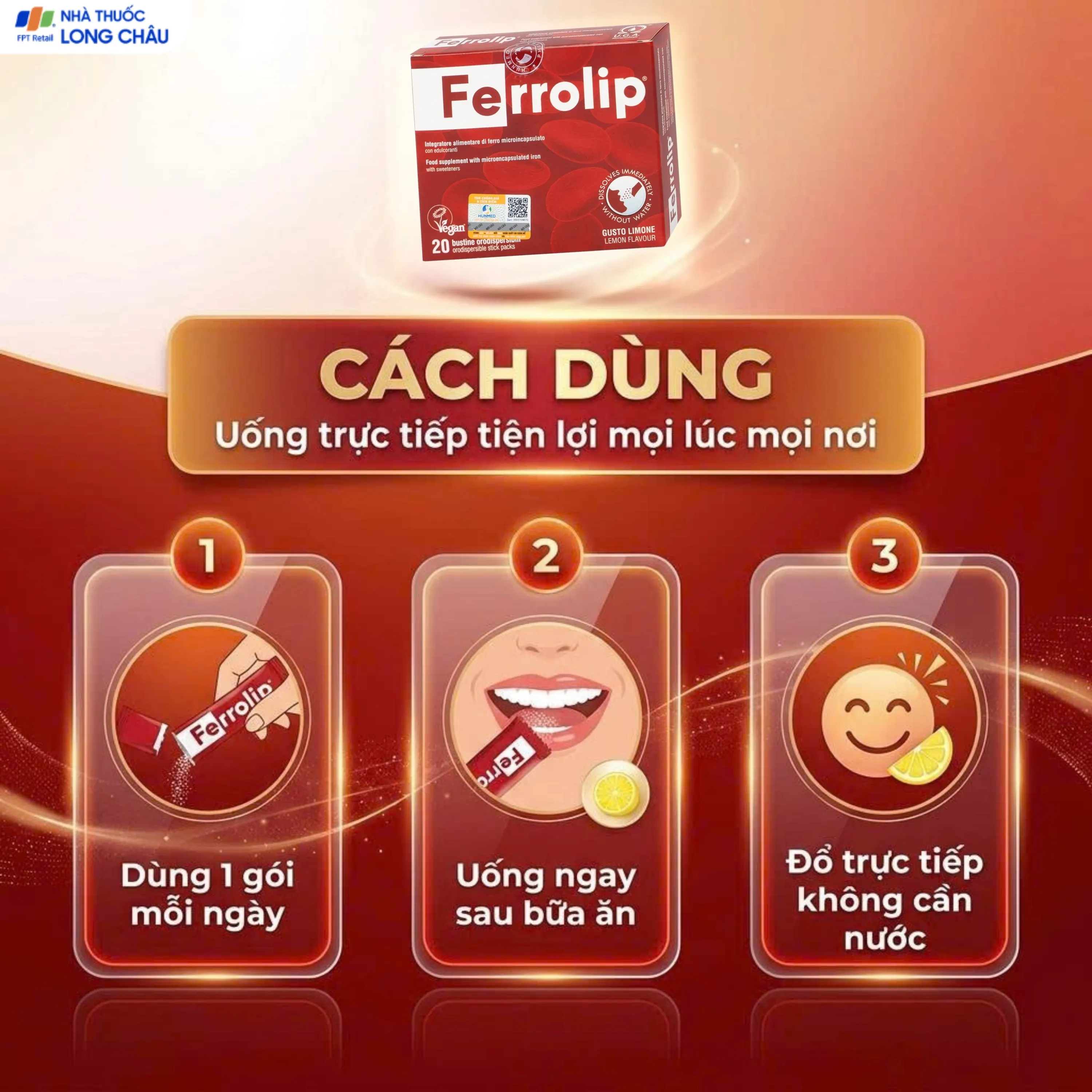 GIÚP BỔ SUNG SẮT FERROLIP UGA 20 GÓI 5