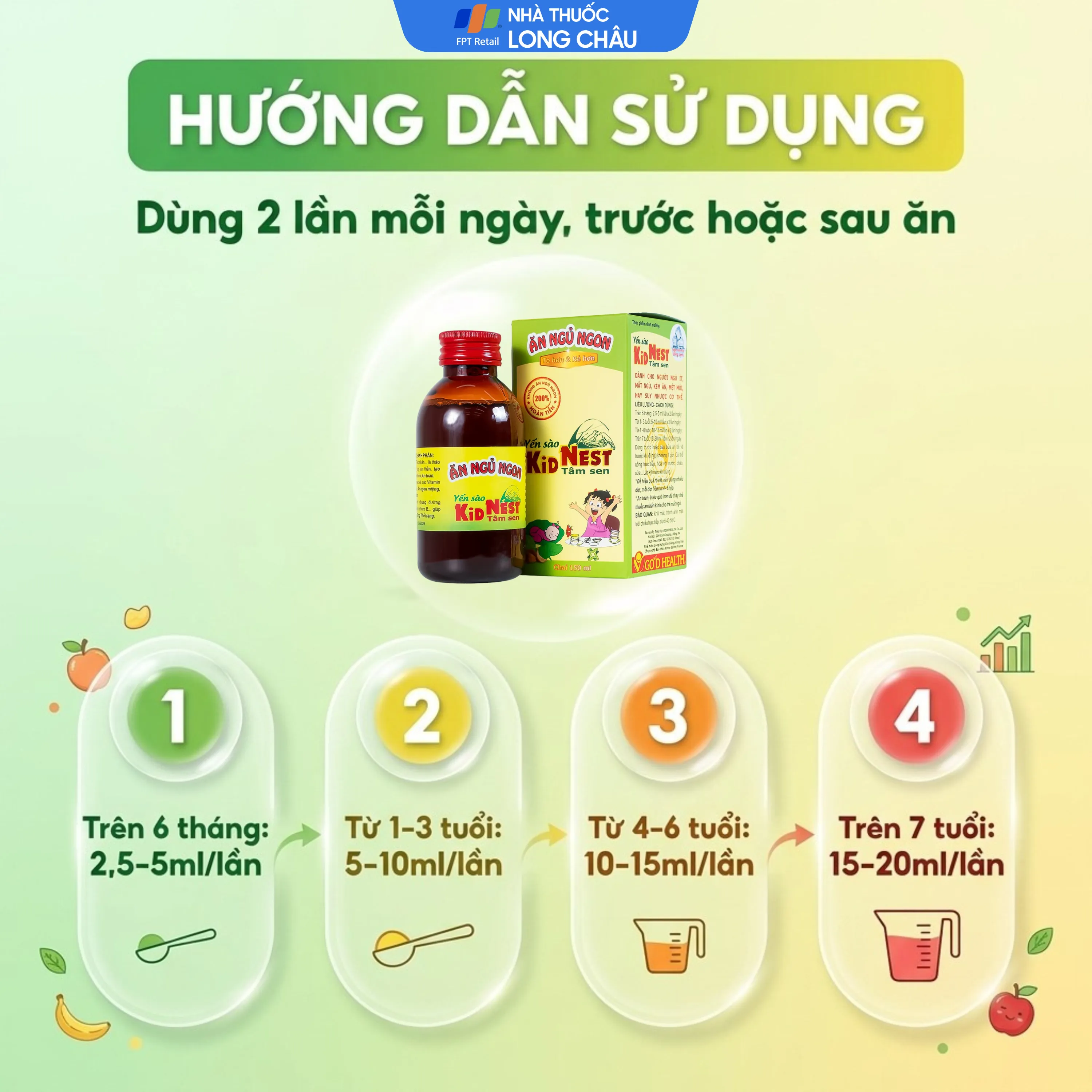 GIÚP TRẺ ĂN NGỦ NGON YẾN SÀO KID NEST TÂM SEN GOOD HEALTH 150ML 4