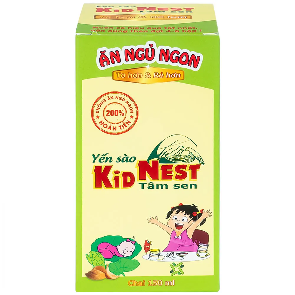 GIÚP TRẺ ĂN NGỦ NGON YẾN SÀO KID NEST TÂM SEN GOOD HEALTH 150ML 6