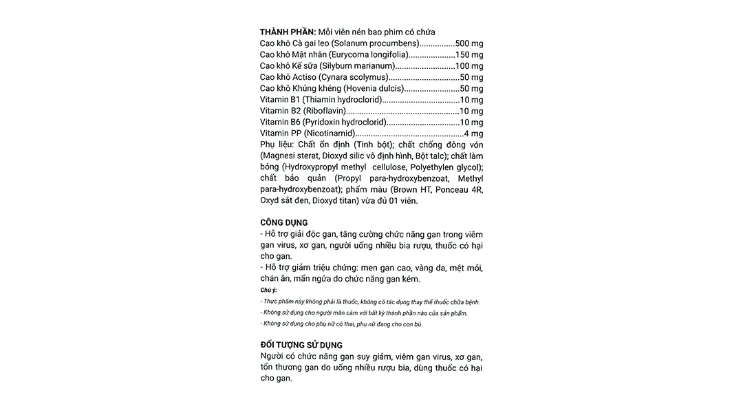 GiảI ĐộC Gan Tuệ Linh Plus tăng cường chức năng gan hộp 60 viên 3