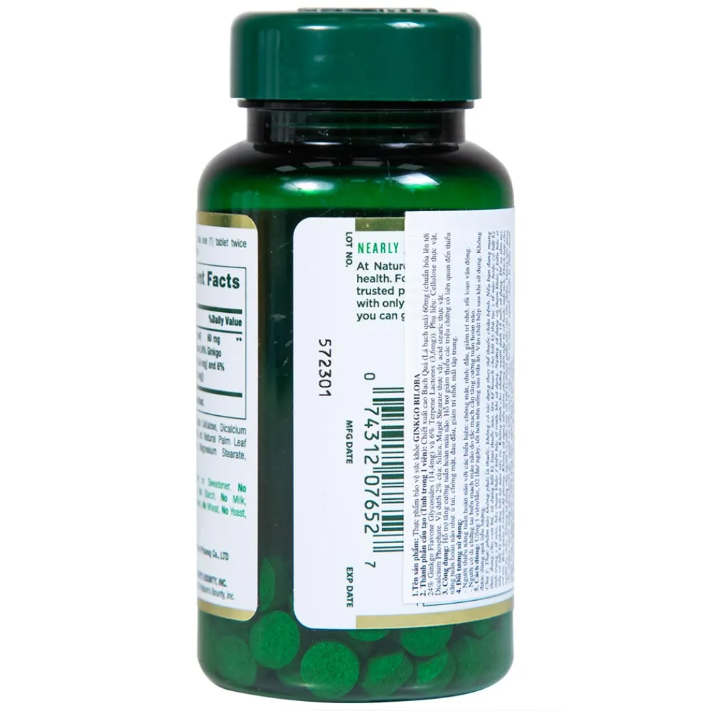 GINKGO BILOBA 60MG NATURES BOUNTY 60V 10