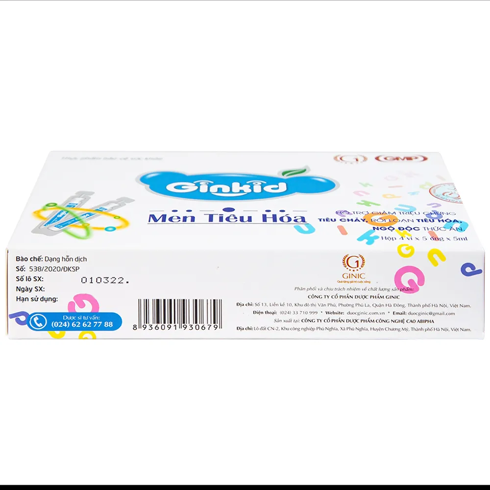 GINKID MEN TIÊU HÓA 4X5 ỐNG 5ML 6