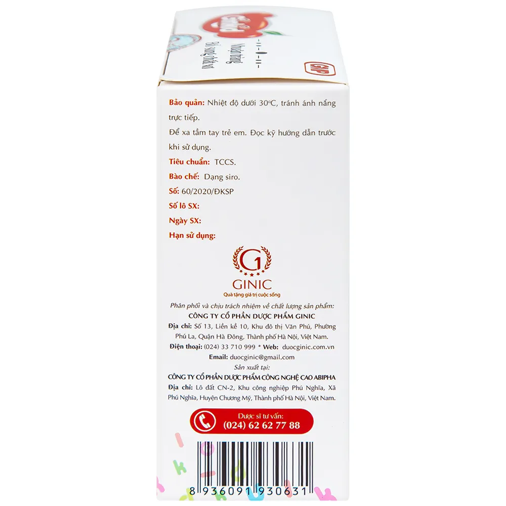 GINKID NHUẬN TRÀNG, BỔ SUNG CHẤT XƠ 3X5 ỐNG 10ML 6