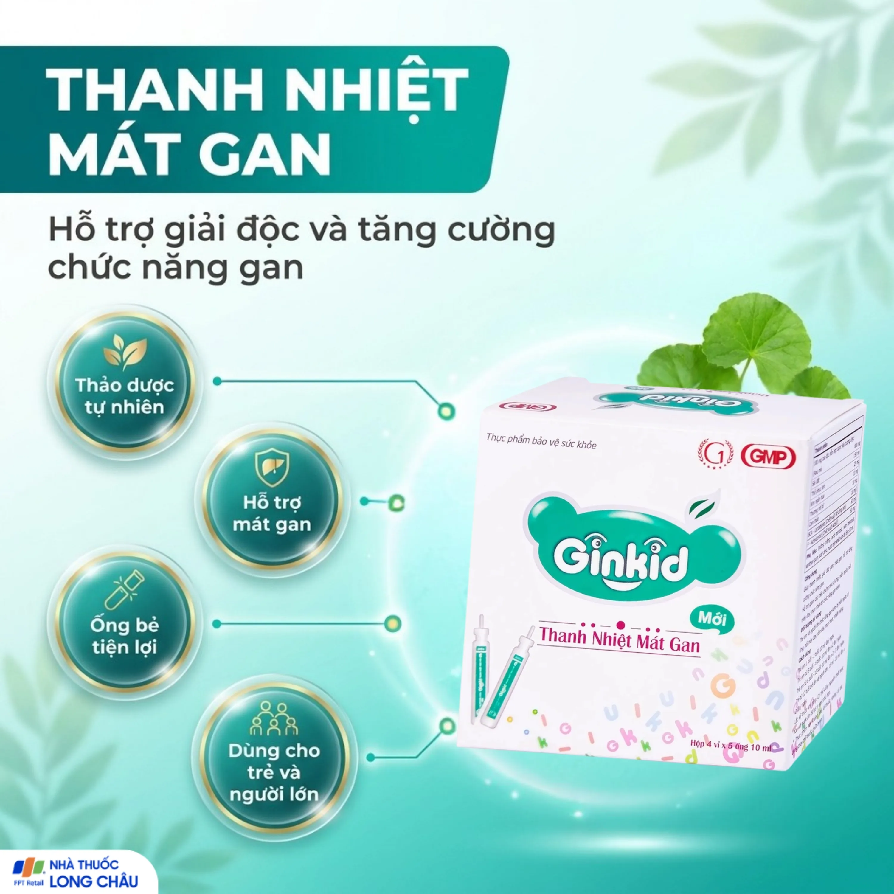 GINKID THANH NHIỆT MÁT GAN 4X5 ỐNG 10ML 2