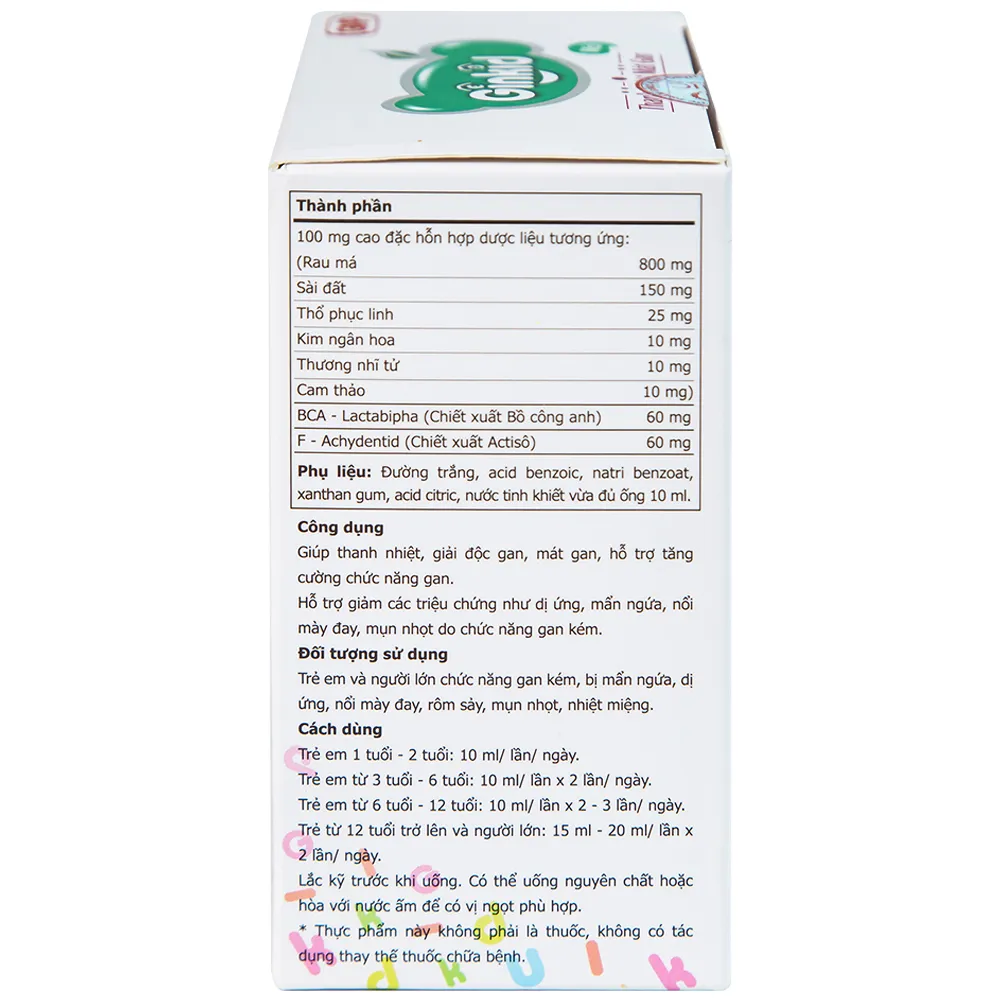 GINKID THANH NHIỆT MÁT GAN 4X5 ỐNG 10ML 8
