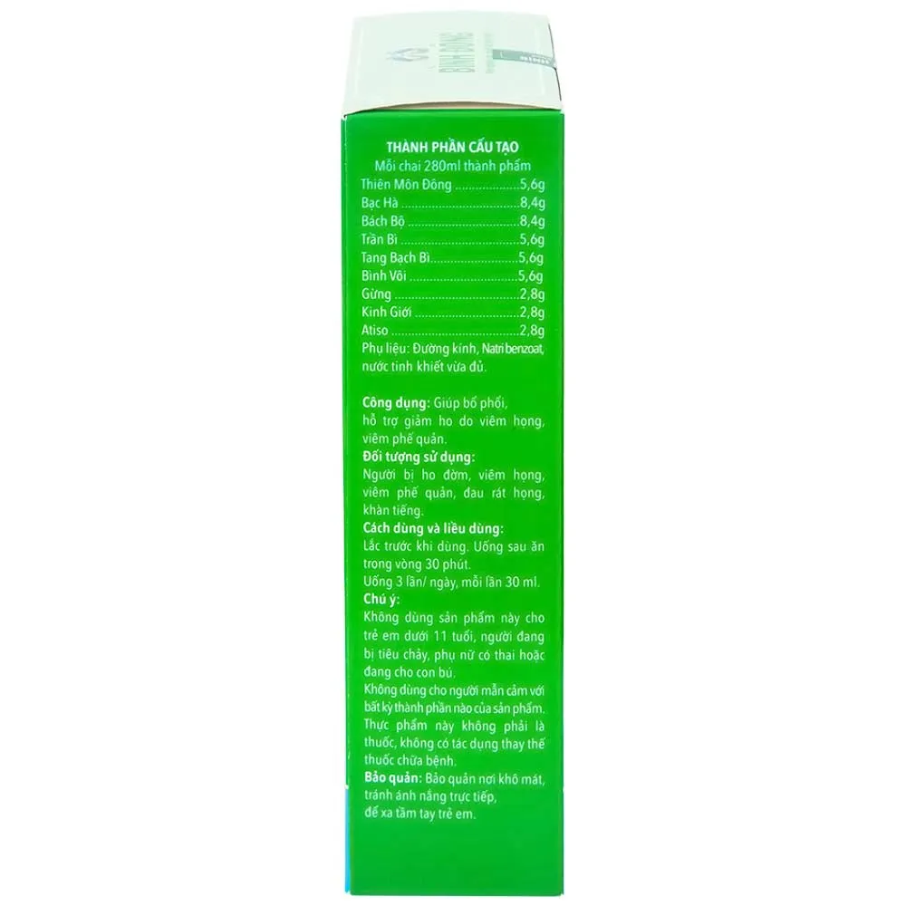 HỖ TRỢ GIẢM HO THIÊN MÔN BỔ PHỔI BÌNH ĐÔNG 280ML 5