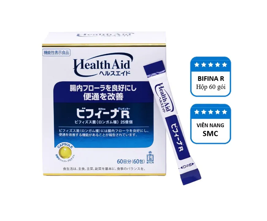 Health Aid Bifina R (Hộp 60 gói) bổ sung men vi sinh hỗ trợ tiêu hóa 4