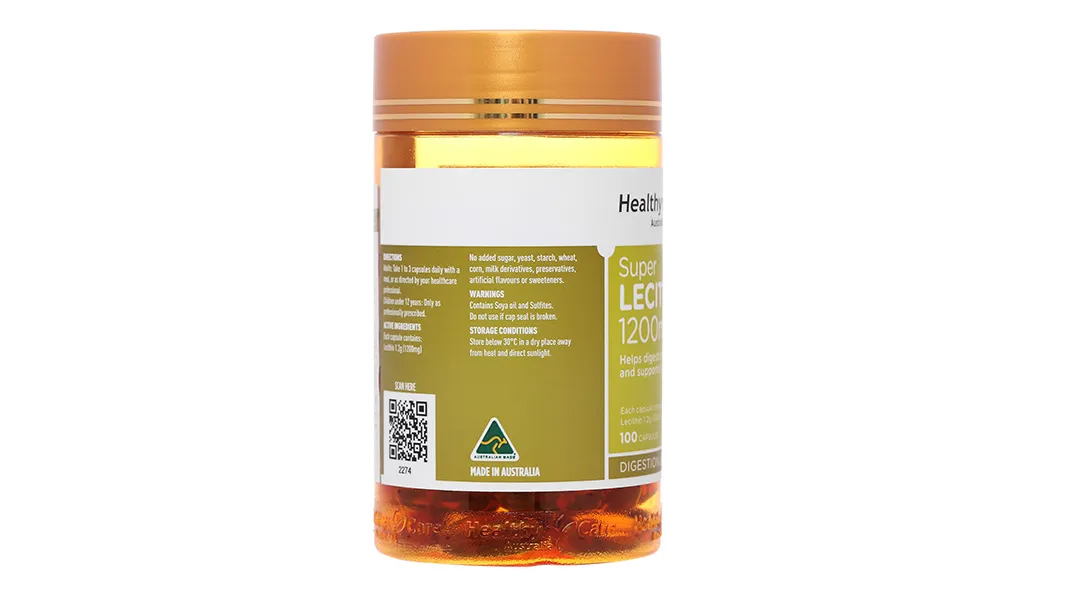 Healthy Care Super Lecithin 1200mg hỗ trợ bảo vệ gan lọ 100 viên 3