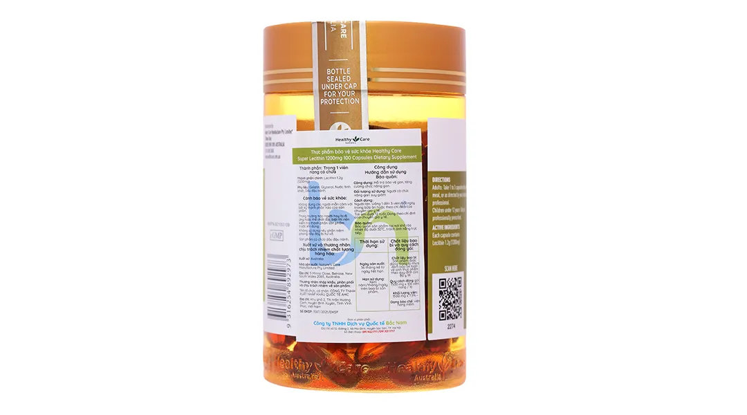 Healthy Care Super Lecithin 1200mg hỗ trợ bảo vệ gan lọ 100 viên 6