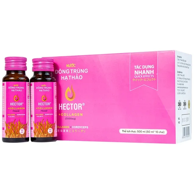 Hector Collagen - Nước Đông trùng hạ thảo (10 chai x 50ml)