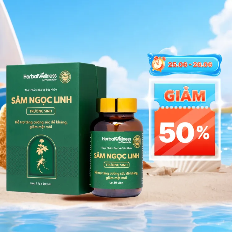 HerbalWellness Sâm Ngọc Linh Trường Sinh (Hop 30 vien nang mem)