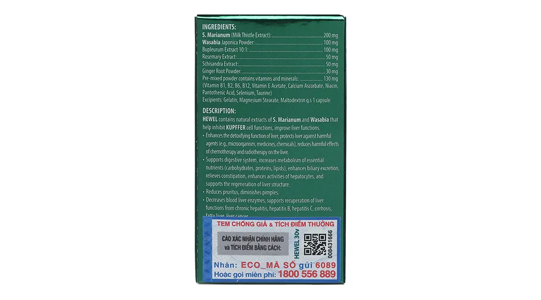 Hewel tăng cường giải độc gan, bảo vệ gan lọ 30 viên 5