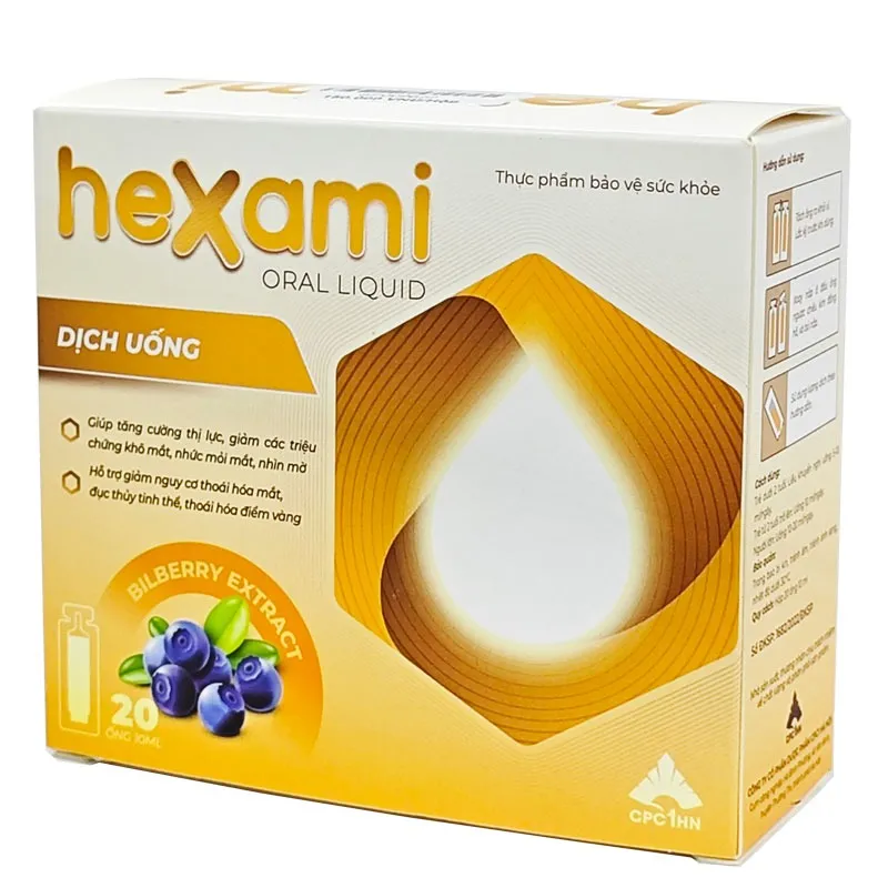 Hexami Oral Liquid hỗ trợ tăng cường thị lực, giảm các triệu chứng khô mắt (Hộp 20 ống x 10ml) 5